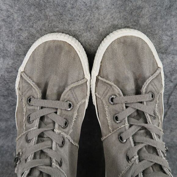 Blowfish Shoes Girls 6 Sneakers Casual Fruitcake High Top Distressed Canvas Grey - Picture 7 of 11
